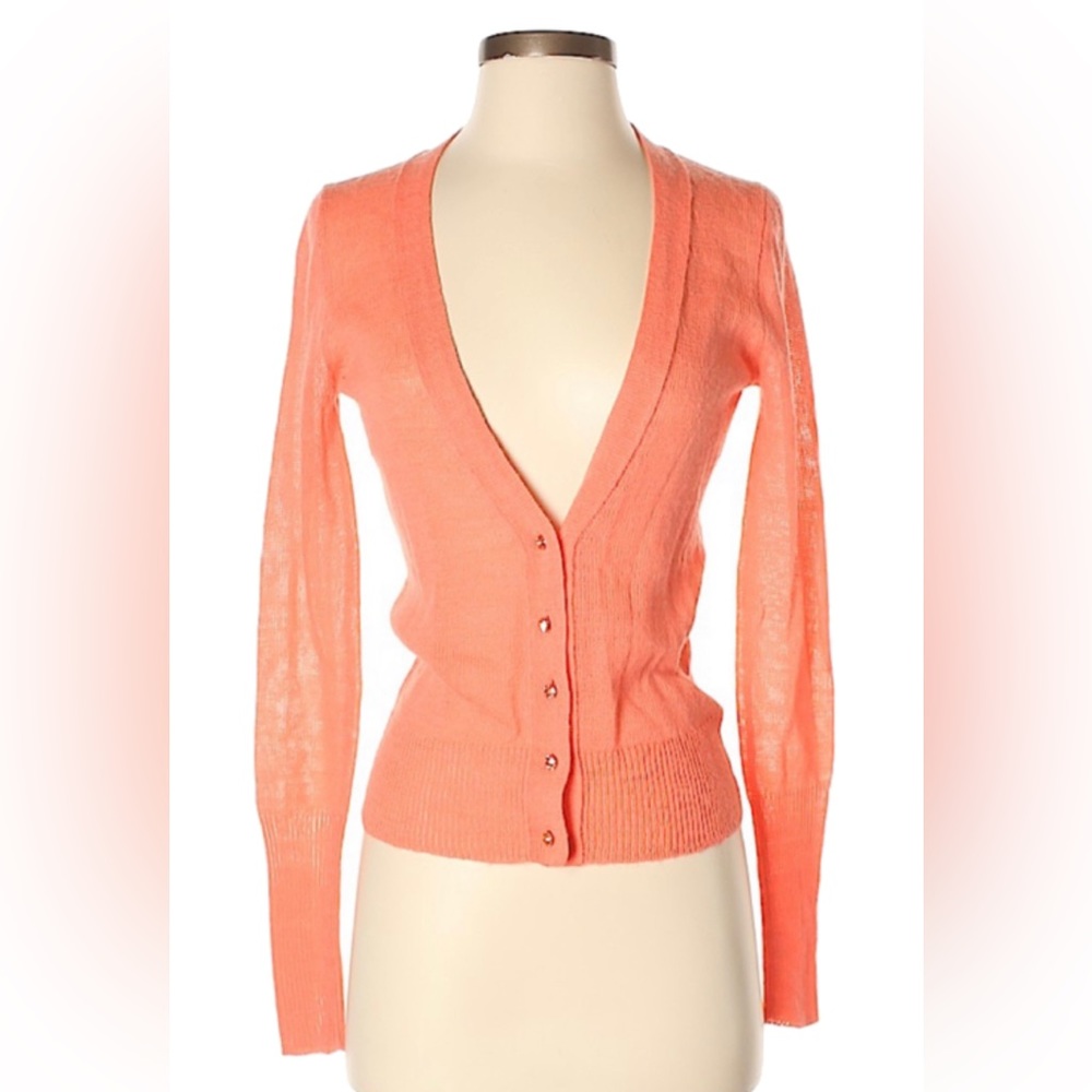 Peach J.crew cardigan